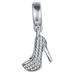 MiniJewelry I Love Reading Open Book Charm, Pave Stiletto Shoe Dangle Charm, Cocktail Wine Glass Charm for Pandora Bracelets