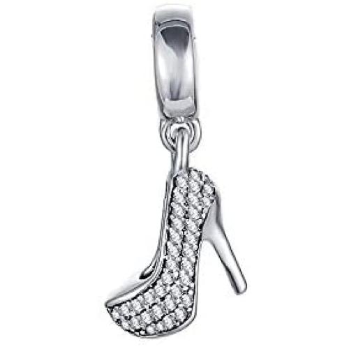 MiniJewelry I Love Reading Open Book Charm, Pave Stiletto Shoe Dangle Charm, Cocktail Wine Glass Charm for Pandora Bracelets