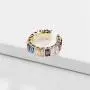 1 Pair Bohemian Rainbow C-shaped Rhinestone Crystal Ear Cuff Hoop Earrings Boho Ethnic Colorful Geometric Circle Round Clip Earring Gold Earcuff for No Piercing Women Girl Wedding Party Jewelry