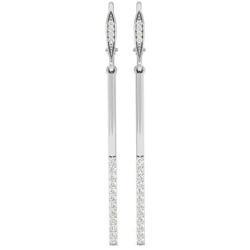 Dazzlingrock Collection 0.25 Carat (ctw) Round White Diamond Ladies Line Dangling Earrings 1/4 CT