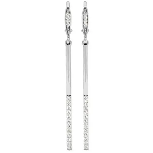 Dazzlingrock Collection 0.25 Carat (ctw) Round White Diamond Ladies Line Dangling Earrings 1/4 CT