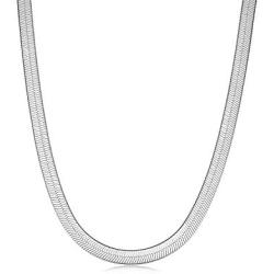 2.9mm Flat Herringbone Chain 925 Sterling Silver Necklace Flat Snake Magic Chain High Polished Solid Flexible Fashion Jewelry for Men or Women