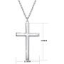 Mens S925 Sterling Silver Cross Pendant Necklace 24 Inches Silver Chain