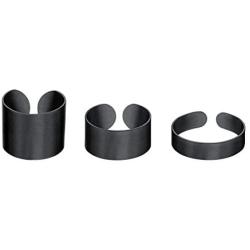 Stainless Steel Open Band Ring for Men Women 18K Gold/Black Plated Brush/Smooth Surface Rings Set Minimalist Jewelry(with Gift Box)