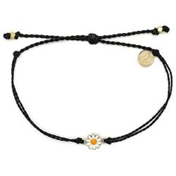 Pura Vida Gold or Silver Daisy Bracelet - Waterproof, Artisan Handmade, Adjustable, Threaded, Fashion Jewelry for Girls/Women