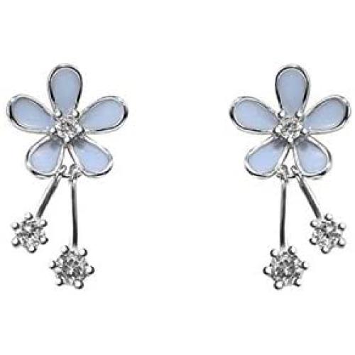 Sweet Daisy Earrings Stud Earrings Dainty Blue Flower Tassel Earrings for Women Girls Jewelry