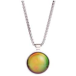 KOEDLN Color Changing Necklace Round Glass Convex Simple Necklace Temperature Color Change Creative Jewelry for Women Men