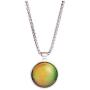 KOEDLN Color Changing Necklace Round Glass Convex Simple Necklace Temperature Color Change Creative Jewelry for Women Men