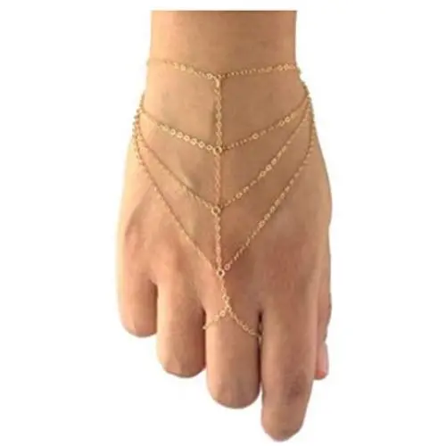 Olbye Gold Finger Ring Bracelet Layering Chain Slave Bracelet Hand Chain Personalize Everyday Jewelry for Women and Teen Girls Olbye Gold Finger Ring Bracelet Layering Chain Slave Bracelet Hand Chain Personalize Everyday Jewelry for Women and Teen Girls