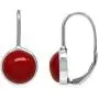 Silvershake 10mm Created Red Coral White Gold Plated 925 Sterling Silver Leverback Earrings Silvershake 10mm Created Red Coral White Gold Plated 925 Sterling Silver Leverback Earrings