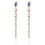 Diamond-Like Oval Raining Drops Long Dangle Stud Post Rhinestone Earrings