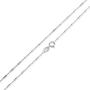 Sea of Ice Sterling Silver 1mm Diamond-Cut Bar Station Rolo Chain Necklace for Women, Size 14'' - 36'' Italy