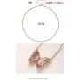 GOODYRZJ Butterfly Necklace, Dainty Cute Gold Plated Butterfly Necklaces for Women Teen Girls Adjustable Layering Necklaces Butterfly Chain Choker Jewelry Pendant Sets