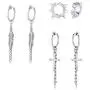VNOX 3 Pcs/Set Mens Womens Minimalist Clip On Earrings Non Piercing Cross Charm Dangle Hinged Stud Earrings VNOX 3 Pcs/Set Mens Womens Minimalist Clip On Earrings Non Piercing Cross Charm Dangle Hinged Stud Earrings