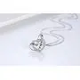 Cuoka Sterling Silver Double Heart Necklace Engraved I Love You Forever Pendant Gift for Her CZ Jewelry I Love You Mom Necklace