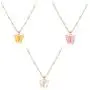 ASHMITA 3PCS Butterfly Necklace Set Cute Colorful Acrylic Butterfly Pendant Clavicle Necklace for Women Jewelry