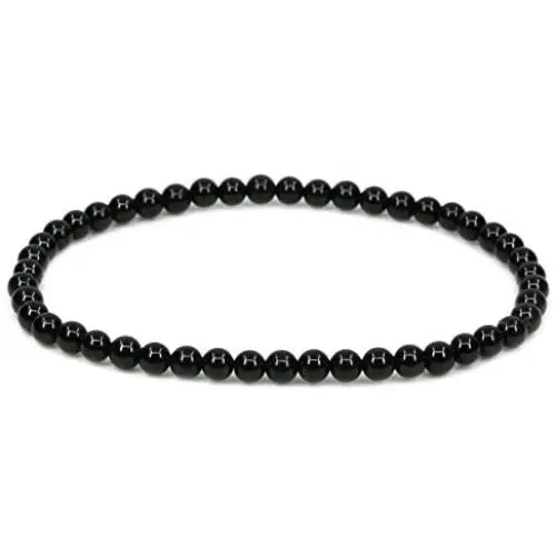 AMANDASTONES Gem Semi Precious Gemstone 4mm Round Beads Rock Crystal Stretch Bracelet 7'' Unisex AMANDASTONES Gem Semi Precious Gemstone 4mm Round Beads Rock Crystal Stretch Bracelet 7'' Unisex