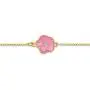 Bling Jewelry White Pink Orange Flower Long Gold Plated Crystal Accent Station Chain Wrap Layer Clover Necklace for Women 40 Inch