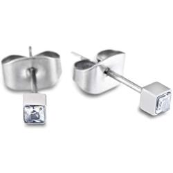 TGNEL Titanium 2mm Square Cubic Zirconia CZ Tiny Stud Earrings for Girl