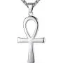 Mens Stainless Steel Large Coptic Ankh Cross Religious Pendant Necklace, 24'' Link Chain, aap107 Mens Stainless Steel Large Coptic Ankh Cross Religious Pendant Necklace, 24'' Link Chain, aap107