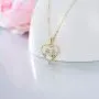 14K Solid Gold Heart Sunflower Necklace,''You Are My Sunshine'' Gold Sunflower and Girl Heart Pendant Necklace Jewelry Love Gift for Women, Sisters, Teens, 18 inch