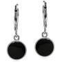 Silvershake 8MM Created Black Onyx White Gold Plated 925 Sterling Silver Leverback Dangle Earrings