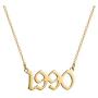 Birth Year Number Necklace Stainless Steel Birth Year Pendant Necklace 14K Real Gold Plated Personalized Birthday Gift for Girl Women