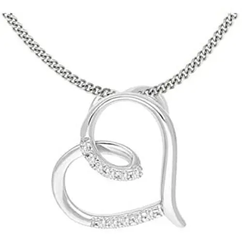 10K White Gold Heart Pendant for Girls Natural Diamond Heart Necklaces for Women - DGLA Certified Jewelry : 0.06 CTTW (IJ Color, SI Clarity) 10K White Gold Heart Pendant for Girls Natural Diamond Heart Necklaces for Women - DGLA Certified Jewelry : 0.06 CTTW (IJ Color, SI Clarity)