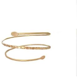 JOYID Fashion Upper Arm Bracelet Cuff Bangle Coil Bracelet Simple Swirl Leaf Armband Jewelry for Women Girls