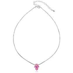 GemStar USA Sterling Silver Synthetic Opal Hamsa Hand of Fatima Dainty Choker Necklace