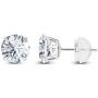 Solid 14K Yellow or White or Rose Gold 6mm Round Genuine Birthstone Gemstone Prong Set Stud Earrings For Women and Girls