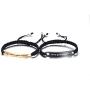 Personalized Gift Custom Engraving His Hers Couples Stainless Steel Nameplate Bar Bracelets Set for Men Women