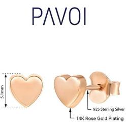 PAVOI 14K Gold Plated 925 Sterling Silver Earrings | Tiny Dot/Triangle Disc Stud Earrings | Gold Stud Earrings for Women