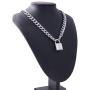 RJLPKE Mens Sliver Padlock Necklace - Stainless Steel Necklace Mens/Punk Handmade Necklace/Mens Best Gift/Best Gift for Friends Selling Point