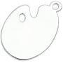 Trendy Enamel Artist Paint Palette and Brush with Thin Pendant Necklace Gifts Jewelry for Women & Girls
