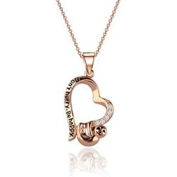 HOLLP Sloth Jewelry Dont Hurry Be Happy Sloth Necklace Heart Shape Necklace Sloth Charm Necklace for Sloth Lovers Impulsive People