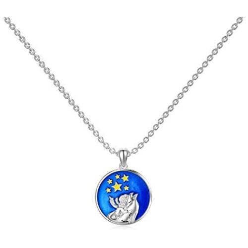 ROMANTIC WORK The Little Prince with Fox Necklace for Women Sterling Silver Animal Woodland Friend Pendant Chain Fox Jewelry Gift for Animal Lovers Teen Girls