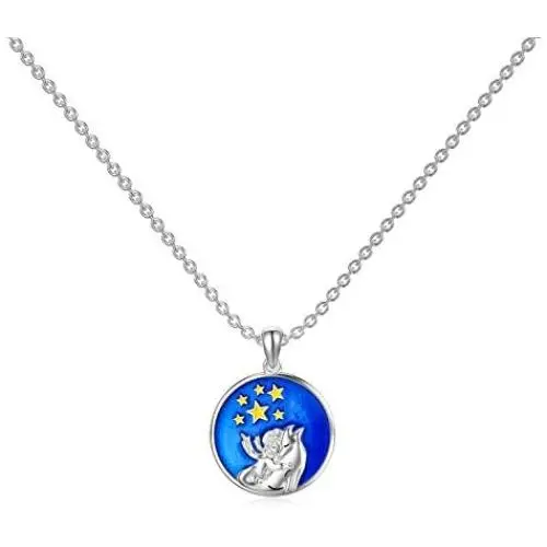 ROMANTIC WORK The Little Prince with Fox Necklace for Women Sterling Silver Animal Woodland Friend Pendant Chain Fox Jewelry Gift for Animal Lovers Teen Girls