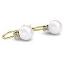 Cate & Chloe Cassie Refined 18k White Gold Pearl Drop Earrings with Swarovski Crystals, Womens Gold Earrings, Pearl Dangle Earrings for Women, Special Occasion Jewelry