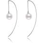 Pearl Dangle Hook Earrings Freshwater Cultured White Pearl Fishhook Earrings Sterling Silver Drop Earrings Jewelry Gifts for Women Girls Wife