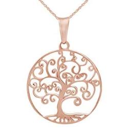 Jewel Zone US Tree of Life Filigree Pendant Necklace 14k Gold Over Sterling Silver
