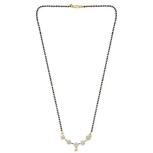 Efulgenz Indian Bollywood Traditional American Diamond CZ Mangalsutra Pendant Necklace Jewelry for Women