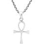 AeraVida Egyptian Hieroglyph Ankh .925 Sterling Silver Pendant Necklace