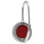 Silvershake 10mm Created Red Coral White Gold Plated 925 Sterling Silver Leverback Earrings