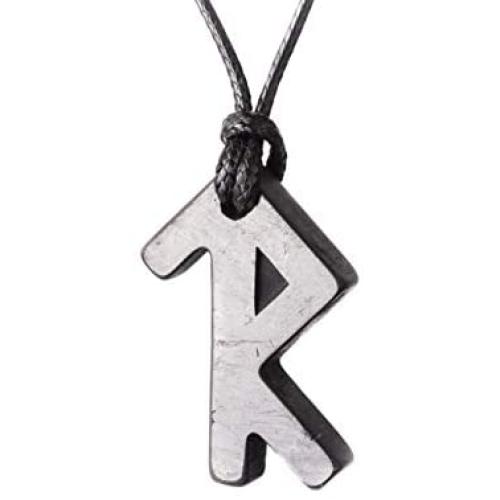 Keled Rocks Raidho Rune Necklace Shungite Viking Pendant Black for: Men Women Children Kids Boy Girl Shungites Car Rearview Mirror