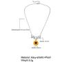 NICEMOVIC Sunflower Pearl Necklace Sweet Resin Daisy Flower Choker Necklace Leaf Pendant Necklace Fashion Jewelry Gift for Women and Girls.(Silver)