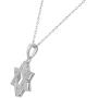 925 Sterling Silver Jewish Star of David White CZ Pendant Necklace