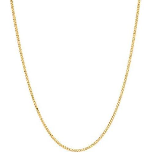 Pori Jewelers 18K Gold 1.5mm Franco Square Box Chain Necklace for Women -Multiple Lengths Available Pori Jewelers 18K Gold 1.5mm Franco Square Box Chain Necklace for Women -Multiple Lengths Available