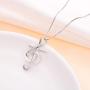 S925 Sterling Silver Musical Note Pendant Necklace, Box Chain 18 inches