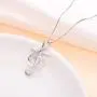 S925 Sterling Silver Musical Note Pendant Necklace, Box Chain 18 inches S925 Sterling Silver Musical Note Pendant Necklace, Box Chain 18 inches